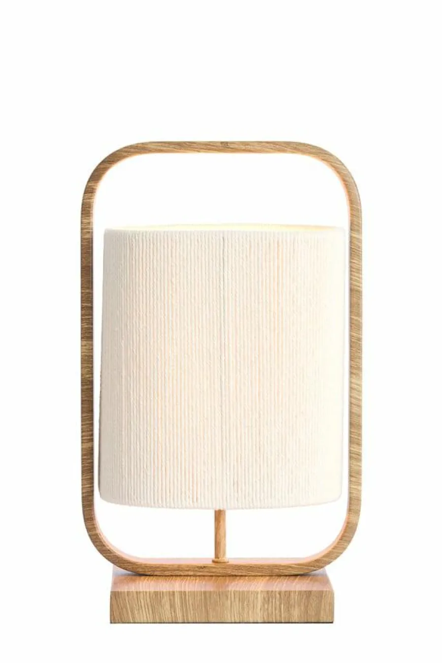 Light en Living Tafellamp 22,5x15x37,5 cm LECCE houtprint + touw naturel