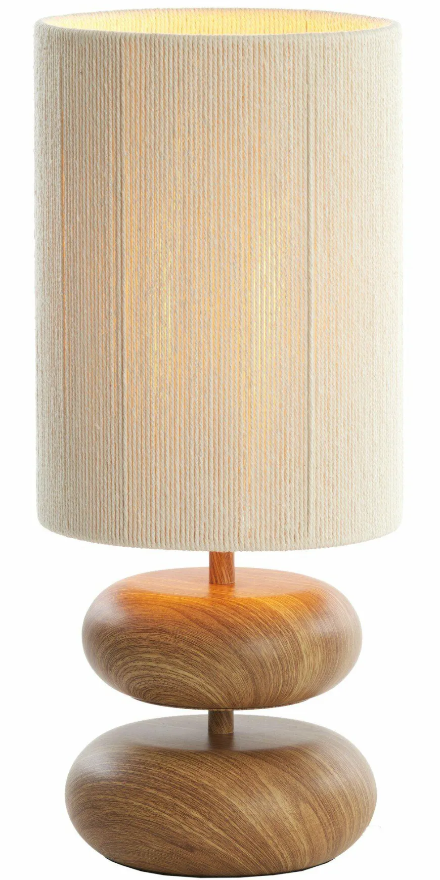Light en Living Tafellamp Ø22x50,5 cm DANIALO hout print naturel+touw crème