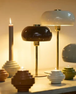 Light en Living Tafellamp Ø26x47 cm SURIN glans crème+goud