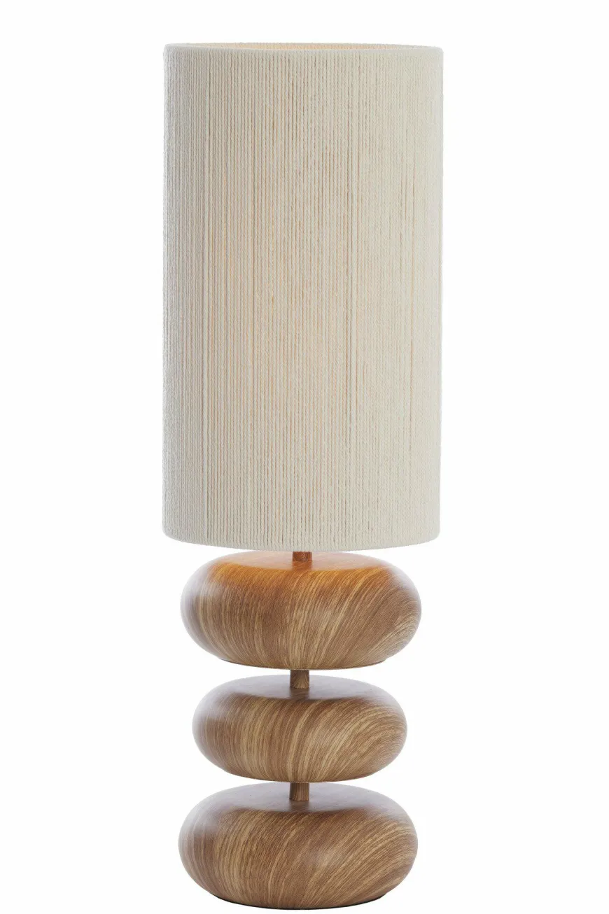 Light en Living Tafellamp Ø22x67,5 cm DANIALO hout print naturel+touw crème