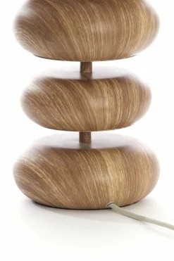 Light en Living Tafellamp Ø22x67,5 cm DANIALO hout print naturel+touw crème