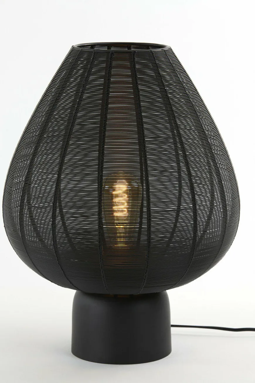 Light en Living Tafellamp Suneko zwart - Ø 35 x 46 cm
