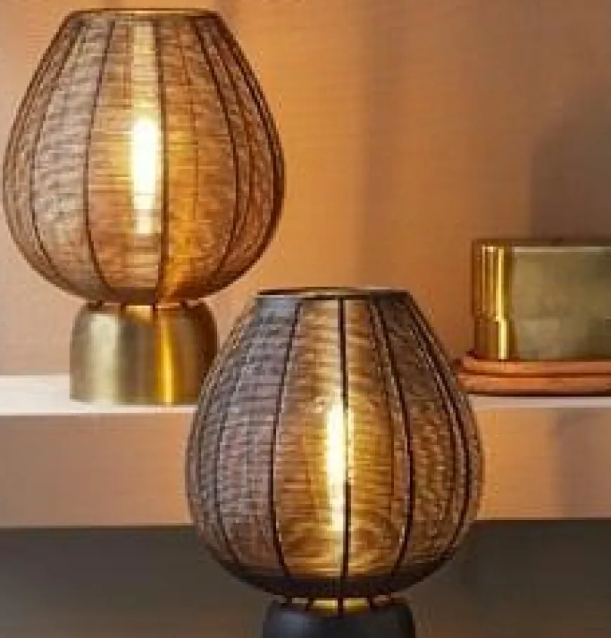 Light en Living Tafellamp Suneko zwart - Ø 35 x 46 cm