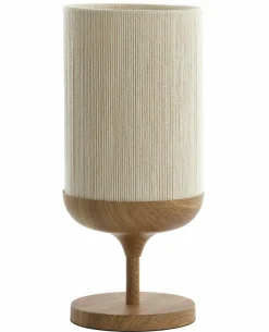 Light en Living Tafellamp Ø22,5x50 cm DANIA hout print naturel+touw crèmeTafellamp Ø22,5x50 cm DANIA hout print naturel+touw crème