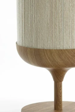 Light en Living Tafellamp Ø22,5x50 cm DANIA hout print naturel+touw crèmeTafellamp Ø22,5x50 cm DANIA hout print naturel+touw crème