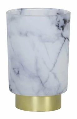 Light en Living Tafellamp LED Marmer Glas Wit – grijs klein