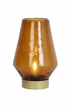 Light en Living Tafellamp LED JAYA glas bruin+goud