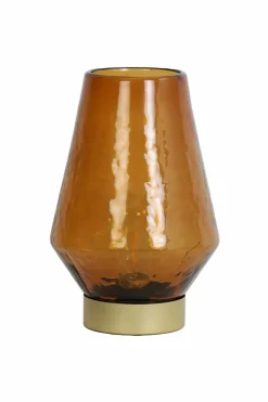 Light en Living Tafellamp LED JAYA glas bruin+goud