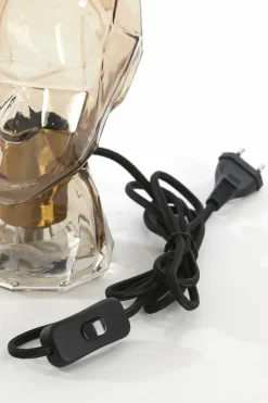 Light en Living Tafellamp Ø19x25 cm HEAD glas bruin man