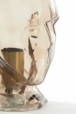 Light en Living Tafellamp Ø19x25 cm HEAD glas bruin man