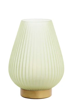 Light en Living Tafellamp LED TAJERA glas mat licht groen+goud - 2 afmetingen