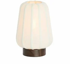 Light en Living Tafellamp Ø20x29 cm BIBURY hout print donker bruin+wit
