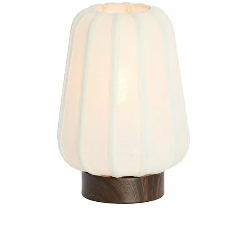 Light en Living Tafellamp Ø20x29 cm BIBURY hout print donker bruin+wit