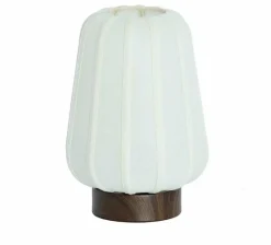 Light en Living Tafellamp Ø20x29 cm BIBURY hout print donker bruin+wit