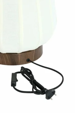 Light en Living Tafellamp Ø20x29 cm BIBURY hout print donker bruin+wit