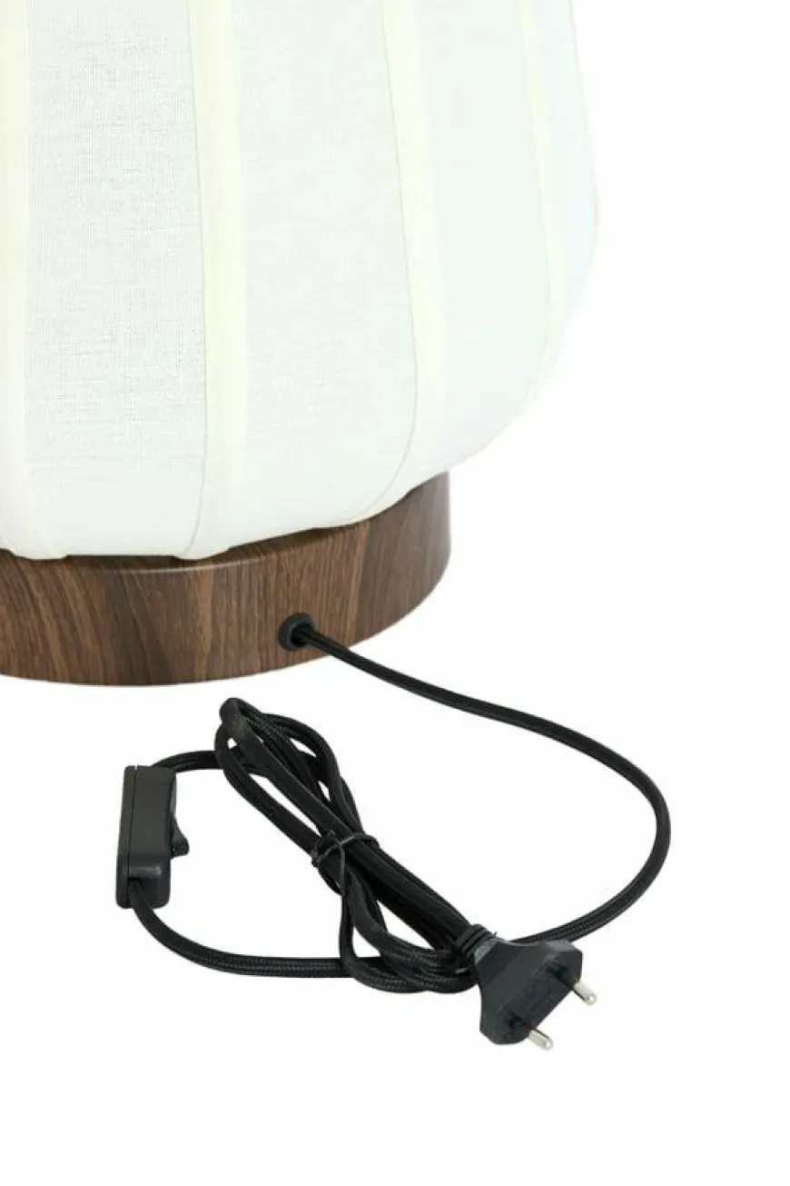 Light en Living Tafellamp Ø20x29 cm BIBURY hout print donker bruin+wit