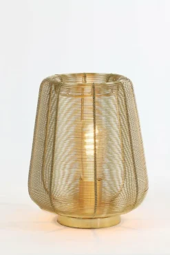 Light en Living Tafellamp ADETA 2 maten in mat zwart en goud