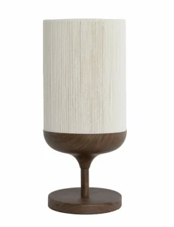 Light en Living Tafellamp Ø22,5x50 cm DANIA hout print d bruin+touw crème