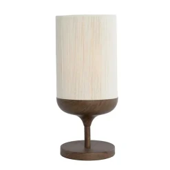 Light en Living Tafellamp Ø22,5x50 cm DANIA hout print d bruin+touw crème