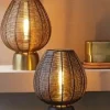 Light en Living Tafellamp Suneko antiek brons - Ø 25 x 34 cm
