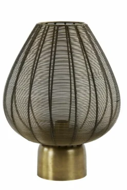 Light en Living Tafellamp Suneko antiek brons - Ø 25 x 34 cm