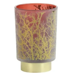 Light en Living Tafellamp LED Ø10x12,5 cm BRANCH glas steenrood-goud