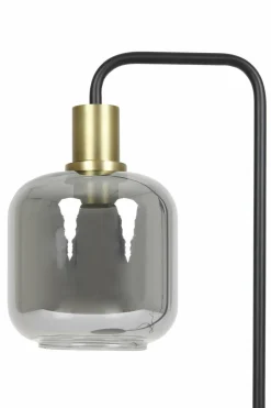 Light en Living Tafellamp 27x18x58 cm LEKAR antiek brons+smoke glas