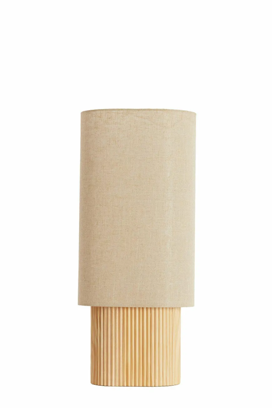 Light en Living Tafellamp 30x20x70 cm LASLO hout natural+linnen naturel