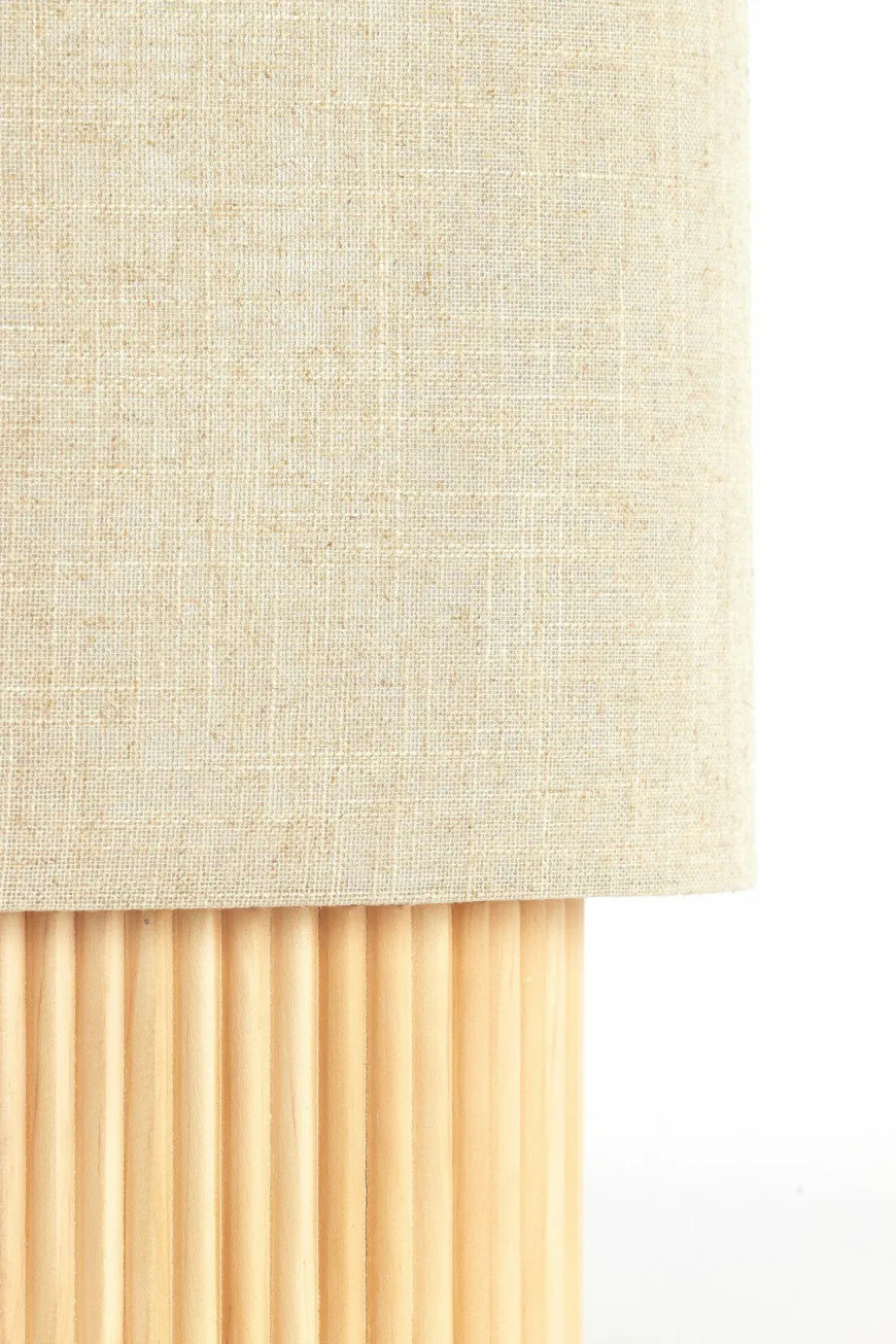Light en Living Tafellamp 30x20x70 cm LASLO hout natural+linnen naturel