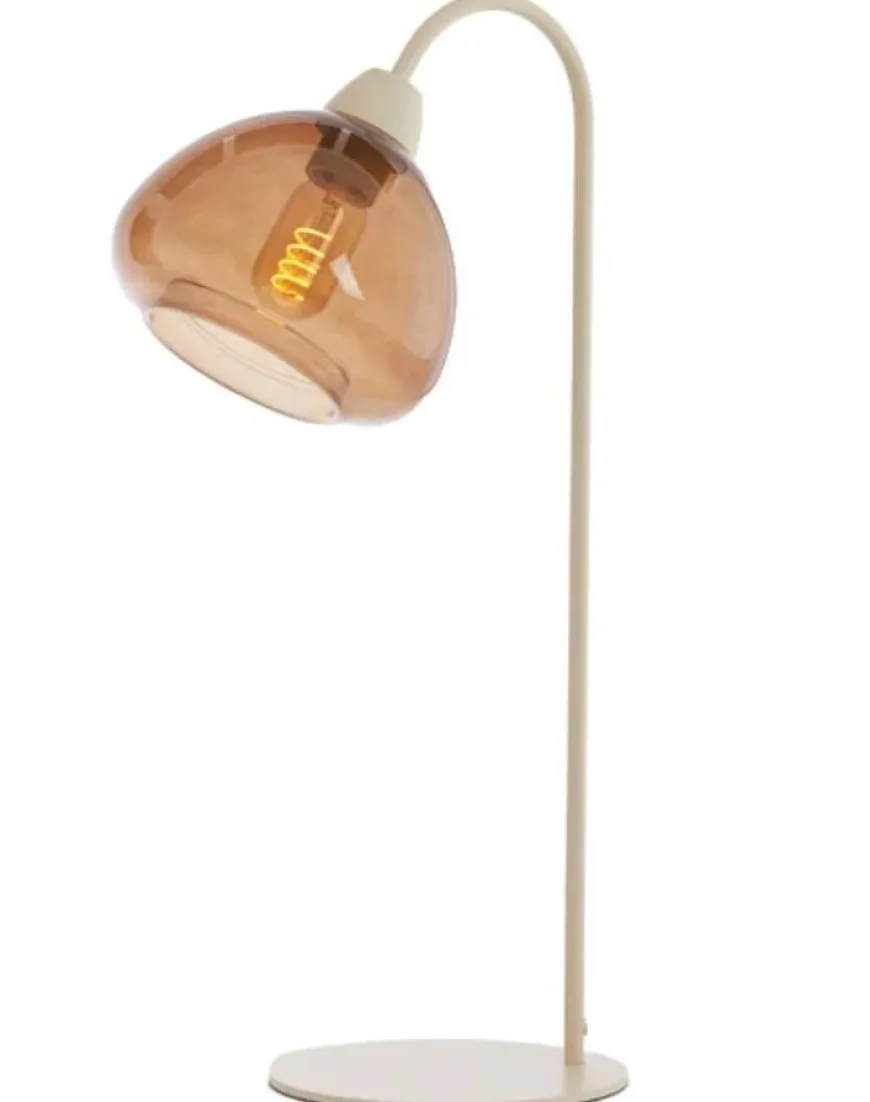Light en Living Tafellamp 31,5x20x61 cm BISHO glas bruin+zand
