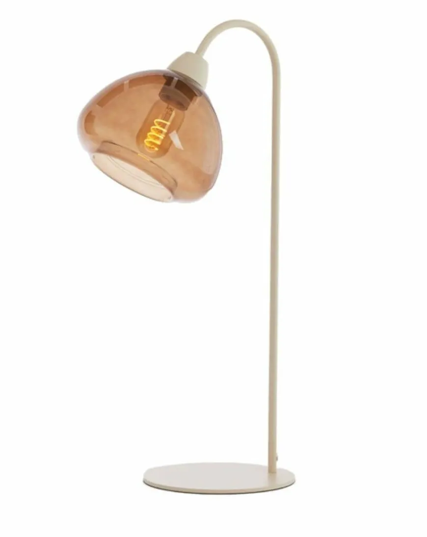 Light en Living Tafellamp 31,5x20x61 cm BISHO glas bruin+zand