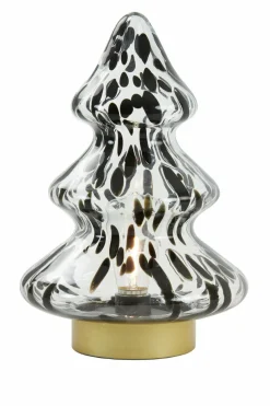 Light en Living Tafellamp LED Ø19x28 cm TREE glas helder-zwart+goud