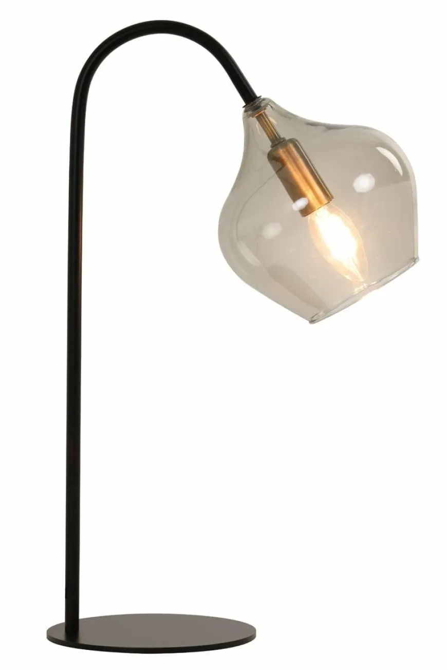Light en Living Tafellamp RAKEL Antique brass of zwart