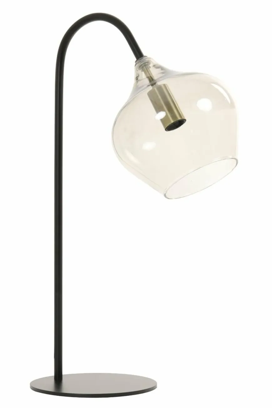 Light en Living Tafellamp RAKEL Antique brass of zwart