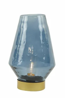 Light en Living Tafellamp LED JAYA glas donker blauw+goud
