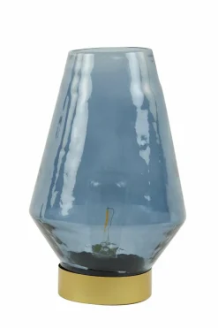 Light en Living Tafellamp LED JAYA glas donker blauw+goud