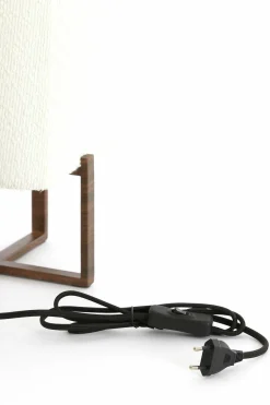 Light en Living Tafellamp 21,5X21,5X50,5 Cm WYN hout D Bruin+Boucl Creme