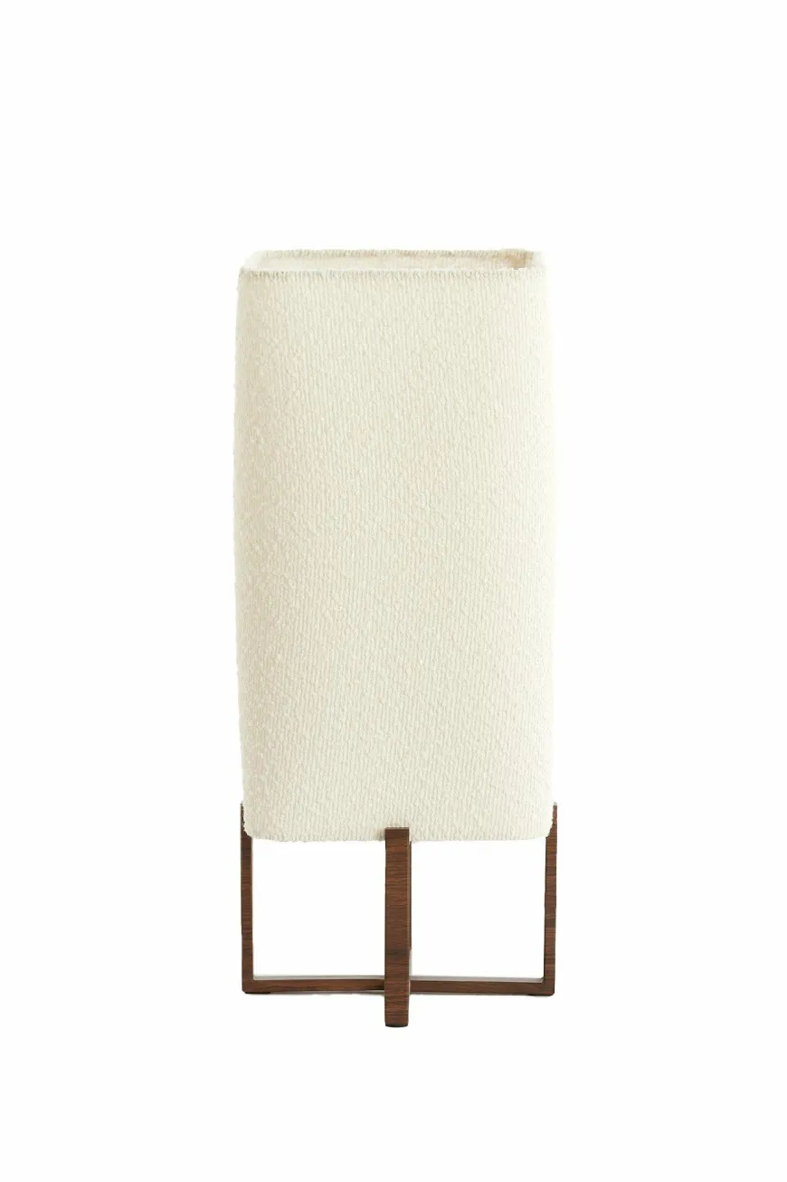 Light en Living Tafellamp 21,5X21,5X50,5 Cm WYN hout D Bruin+Boucl Creme