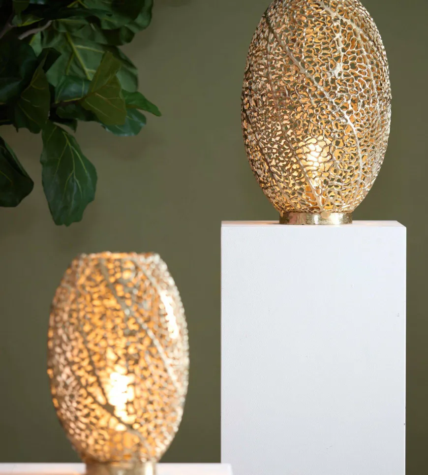 Light en Living Tafellamp SINULA goud - 2 maten