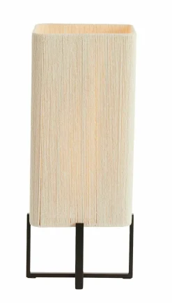 Light en Living Tafellamp 21,5X21,5X50,5 Cm WYN Mat zwart+touw creme