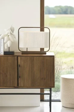 Light en Living Tafellamp 45x15x37,5 cm LECCE donkerbruin + touw naturel