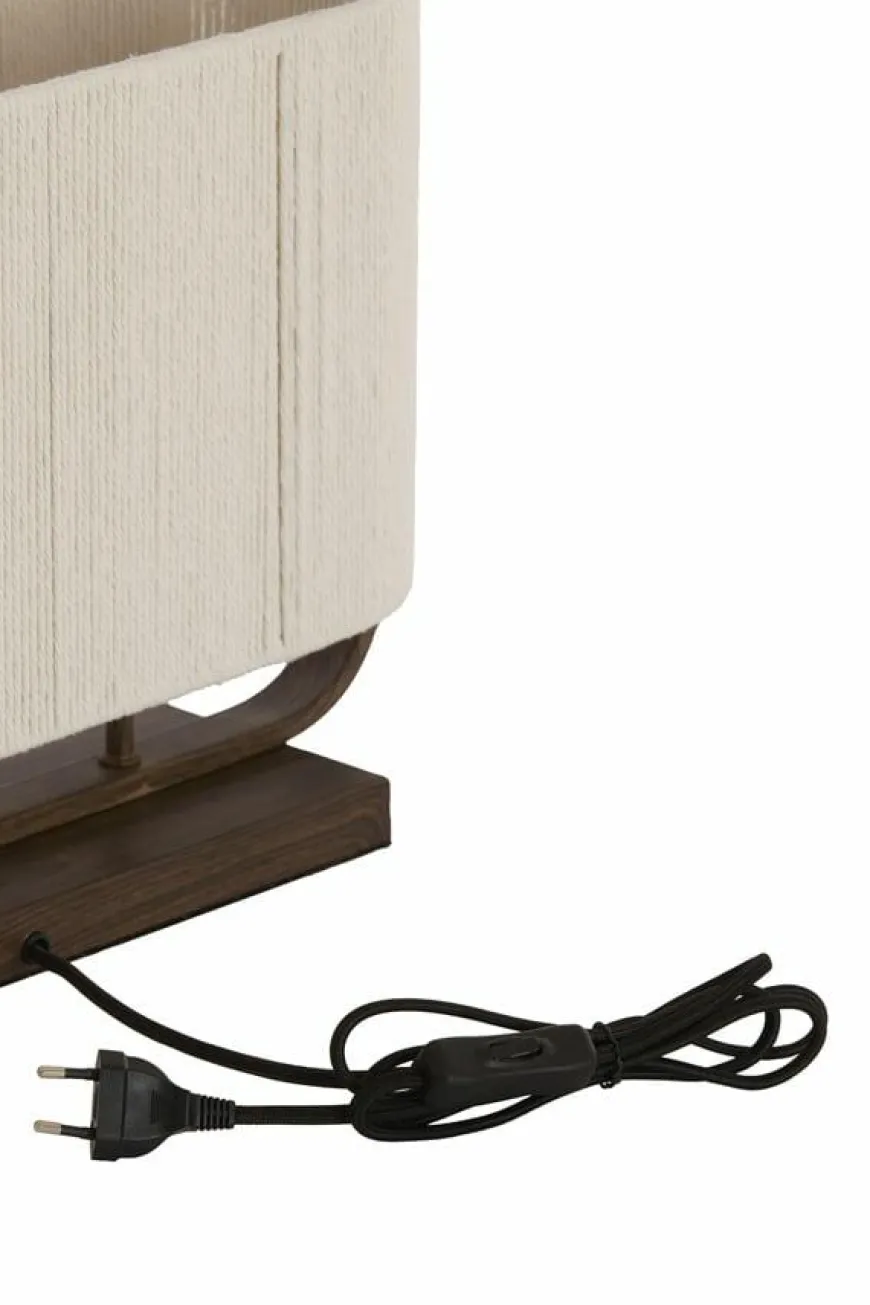 Light en Living Tafellamp 45x15x37,5 cm LECCE donkerbruin + touw naturel