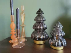 Light en Living Tafellamp LED Ø12x18 cm TREE glas glans donker bruin