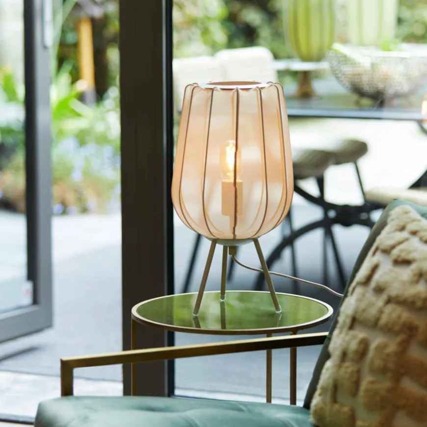Light en Living Tafellamp Ø25x45 cm PLUMERIA zand