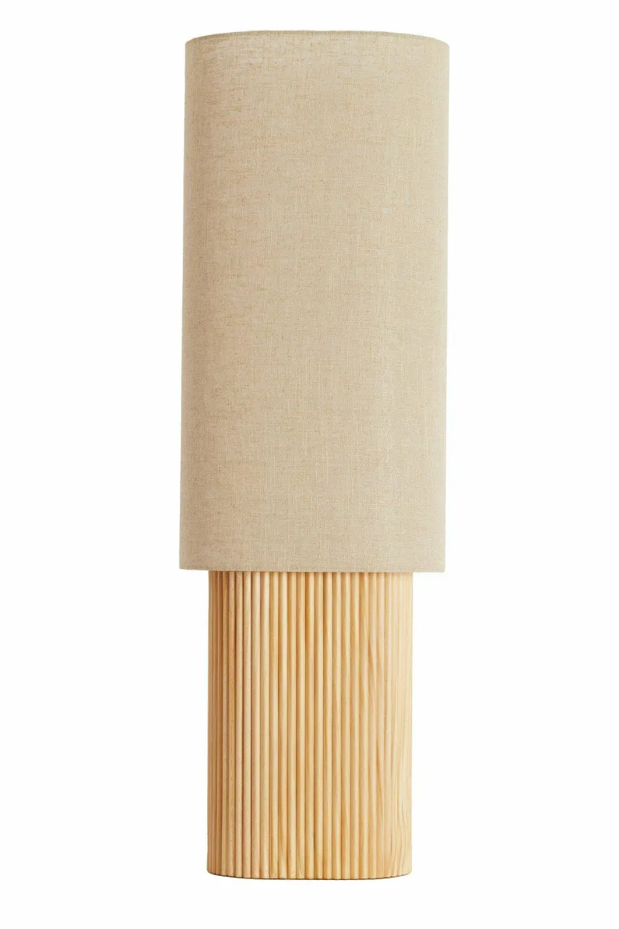 Light en Living Tafellamp 30x20x94 cm LASLO hout natural+linnen naturel