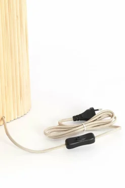 Light en Living Tafellamp 30x20x94 cm LASLO hout natural+linnen naturel