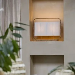 Light en Living Tafellamp 45x15x37,5 cm LECCE houtprint + touw naturel