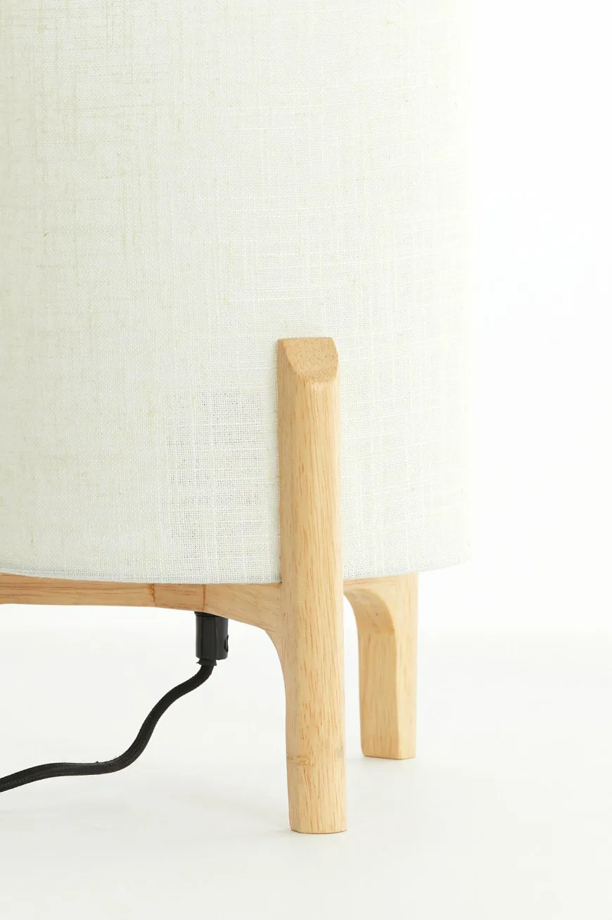 Light en Living Tafellamp Ø22x33 cm LITTO naturel+linnen wit