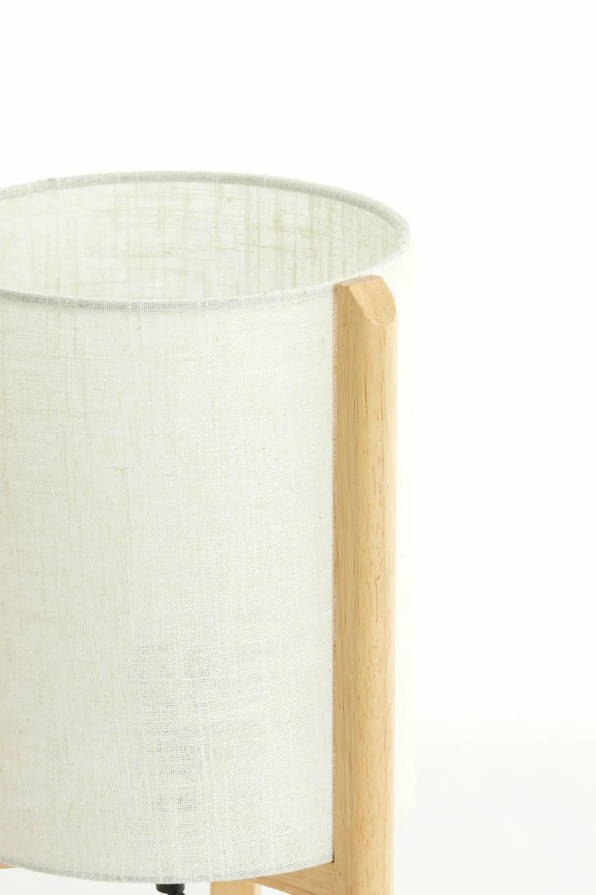 Light en Living Tafellamp Ø22x33 cm LITTO naturel+linnen wit