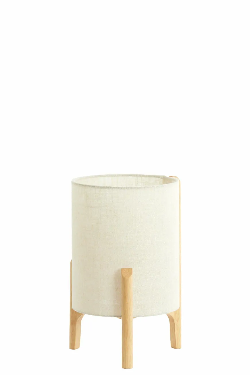 Light en Living Tafellamp Ø22x33 cm LITTO naturel+linnen wit
